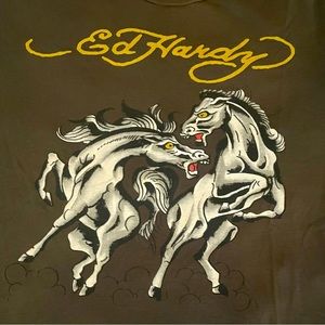 Vintage Ed Hardy XXL T-Shirt Horses